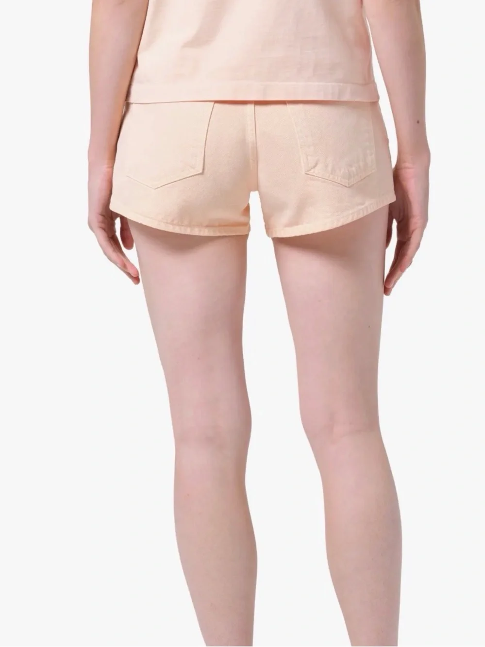 Agolde Peach Denim Cutoff Shorts